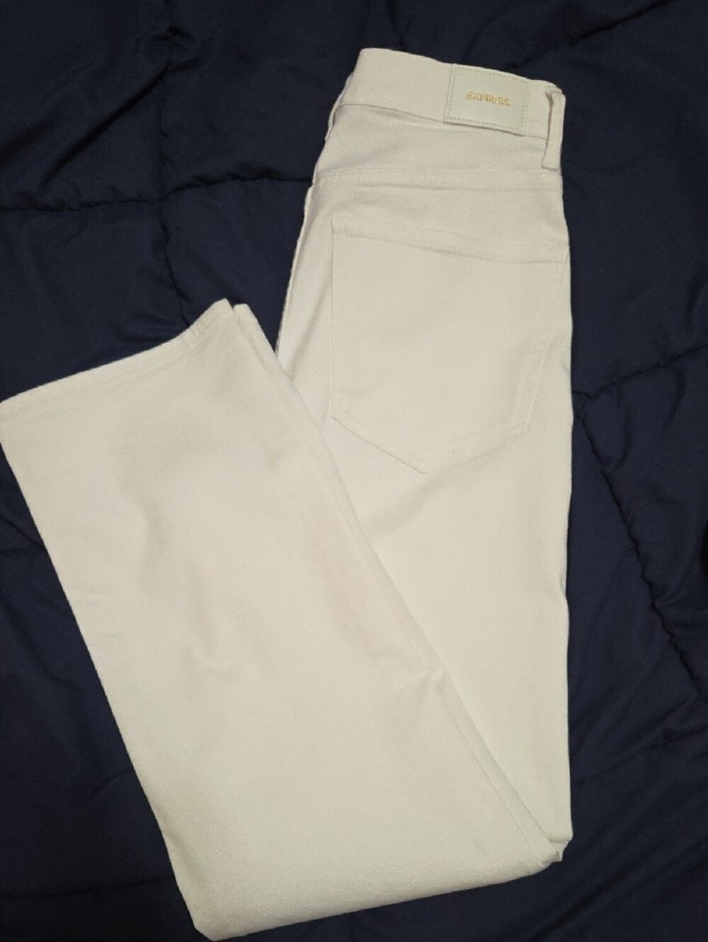 Express White Straight-Leg Jeans - Picture 2 of 4